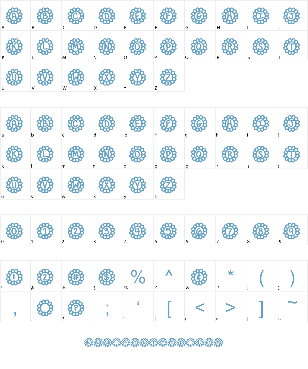 Flower Power Font Character